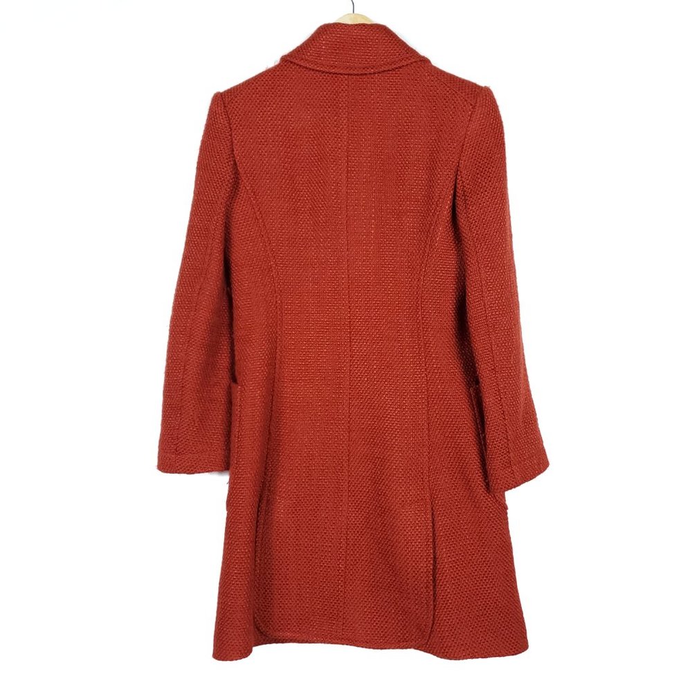 Theory Orange Tweed Button Up Sonoa Wool Coat - Picture 6 of 9